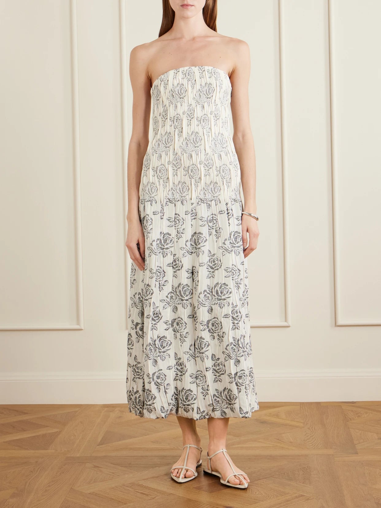 Image of Dresses. Product name - Blanche Floral-brocade Gown in Cream colour by brand - KALLMEYER