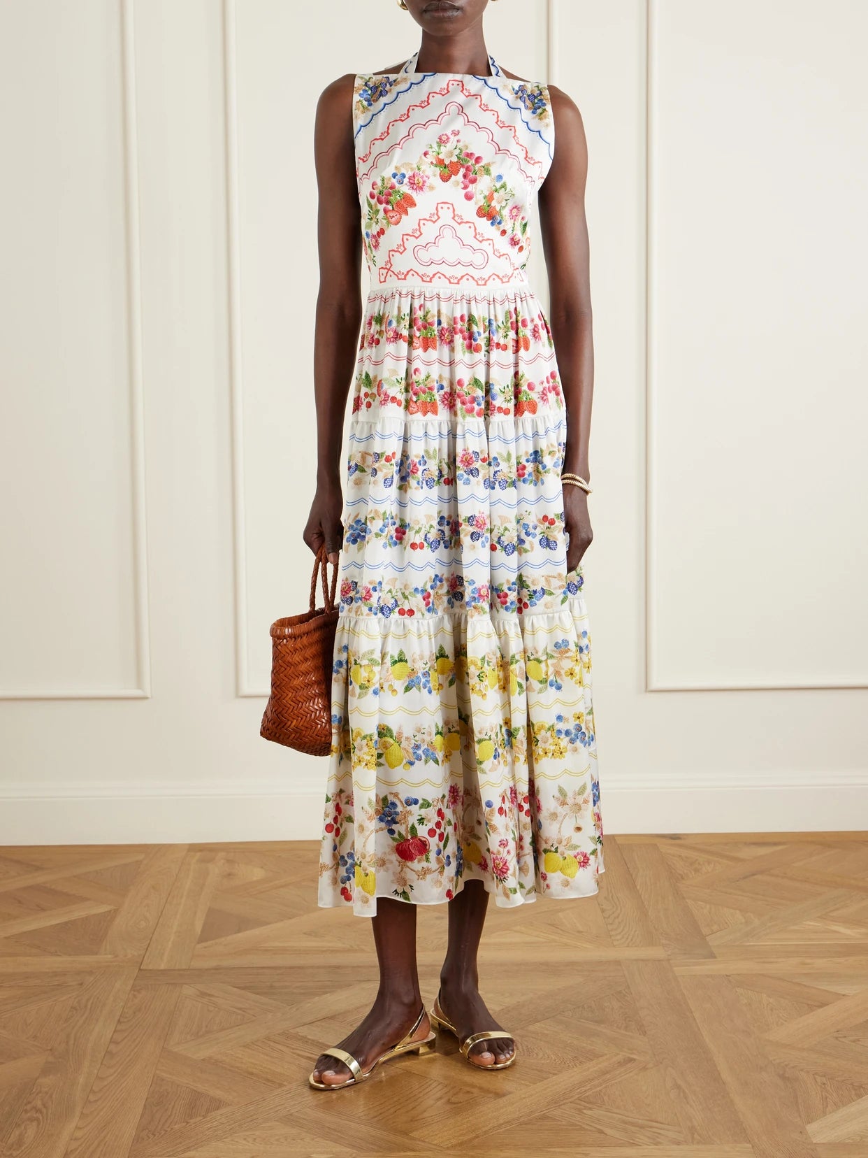 Image of Dresses. Product name - Sophia Floral-print Woven Maxi Dress in Multi colour by brand - Mary Katrantzou