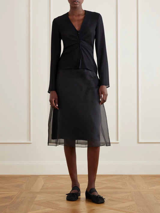 Image of Flats. Product name - Bow-detailed Leather-trimmed Mesh Ballet Flats in Unknown colour by brand - MM6 MAISON MARGIELA