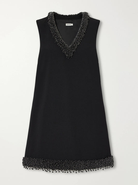 SIMKHAI Reux Bead-embellished Crepe Mini Dress
