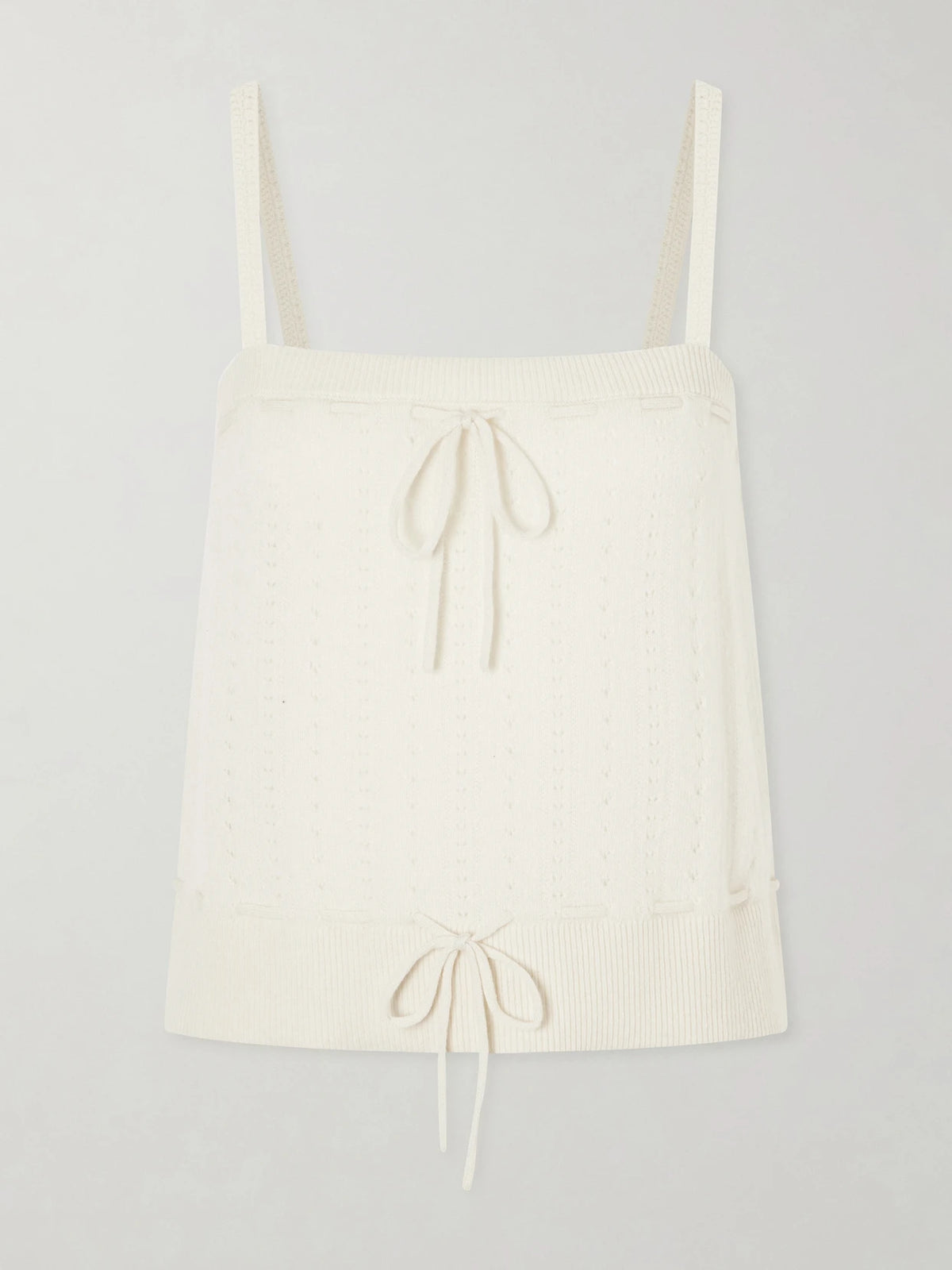 FRAME Charm Knotted Knit Cashmere Tank