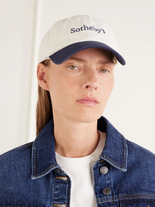 Image of Hats. Product name - + Sotheby's Embroidered Cotton-twill Cap in Cream colour by brand - FRAME