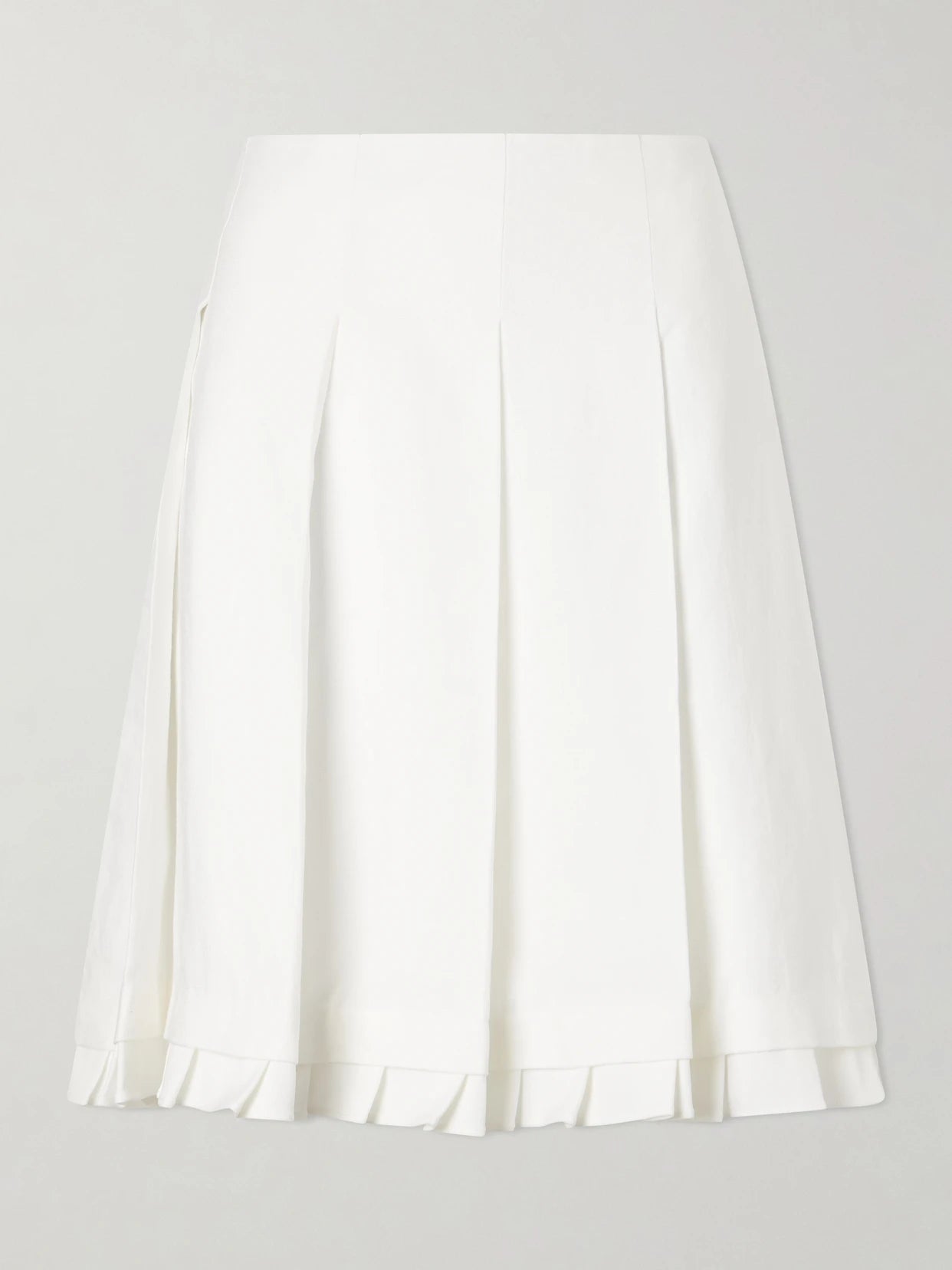 Pleated Linen Midi Skirt