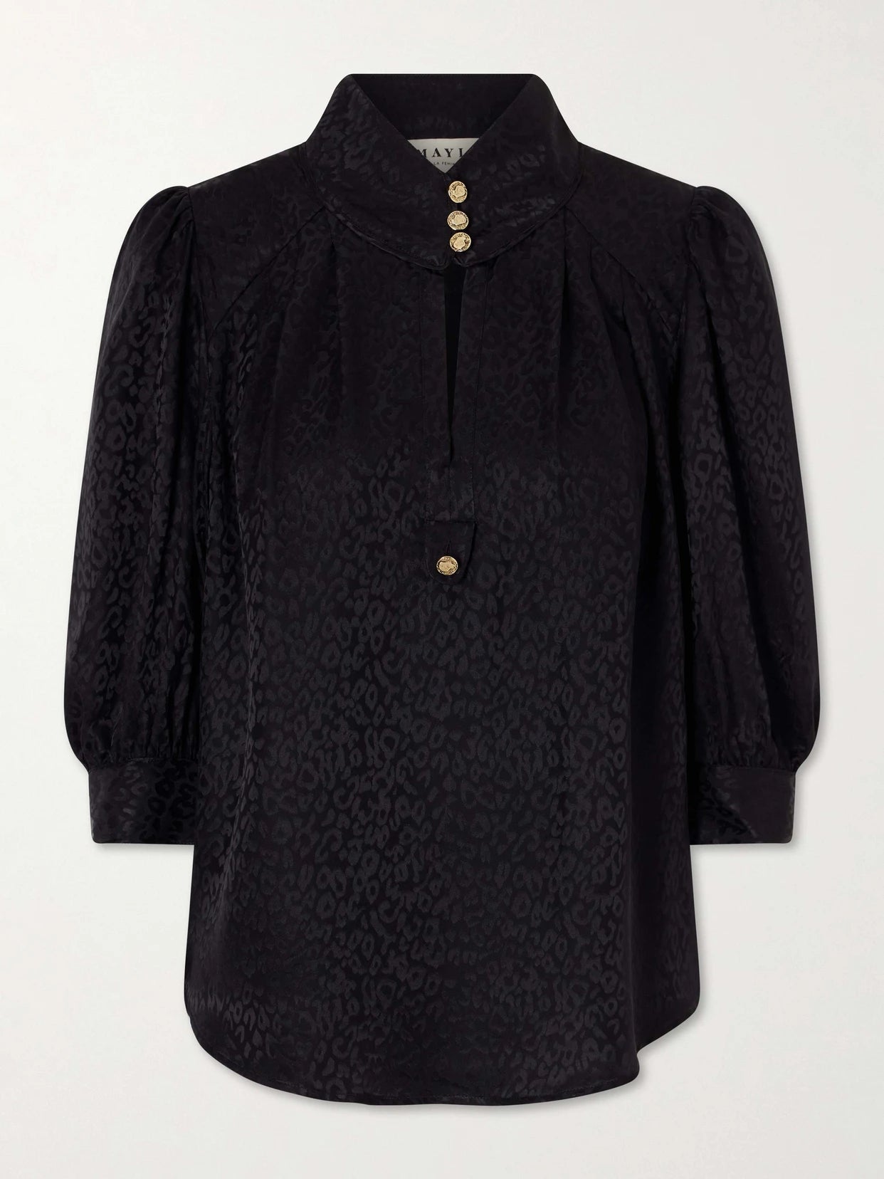 Papisoleil Silk-satin Jacquard Blouse