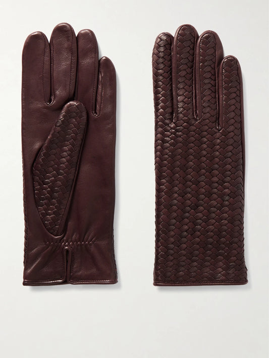 Agnelle Stanilas Woven Leather Gloves