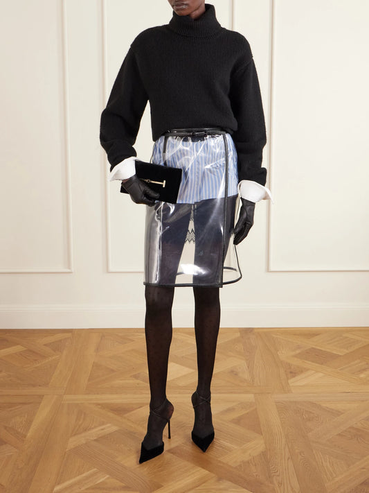 Image of Lingerie. Product name - Silk-jacquard Tights in Black colour by brand - TOM FORD
