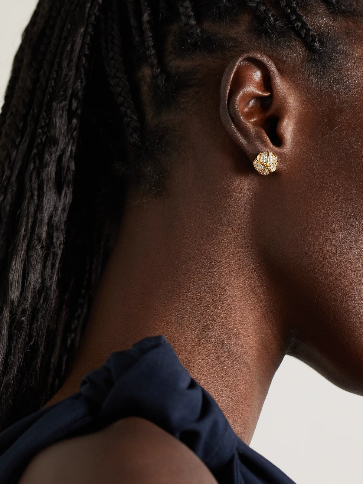 Image of Earrings. Product name - Terra Nova Large 18-karat Gold Diamond Earrings in Multi colour by brand - ALMASIKA
