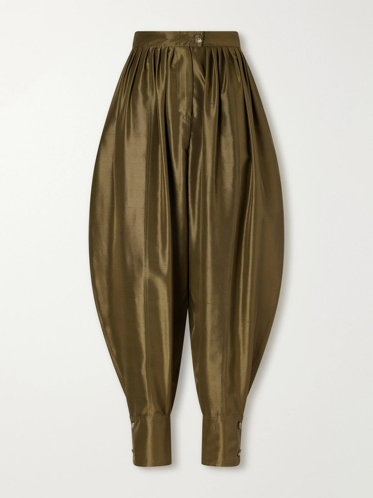 La DoubleJ Harem Pleated Silk-shantung Tapered Pants