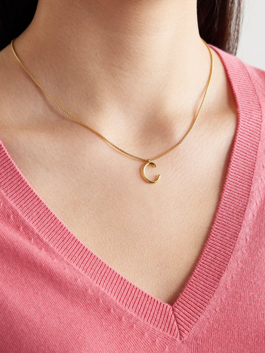 Image of Necklaces. Product name - Initial Reaction Gold-tone Necklace in W colour by brand - Roxanne Assoulin