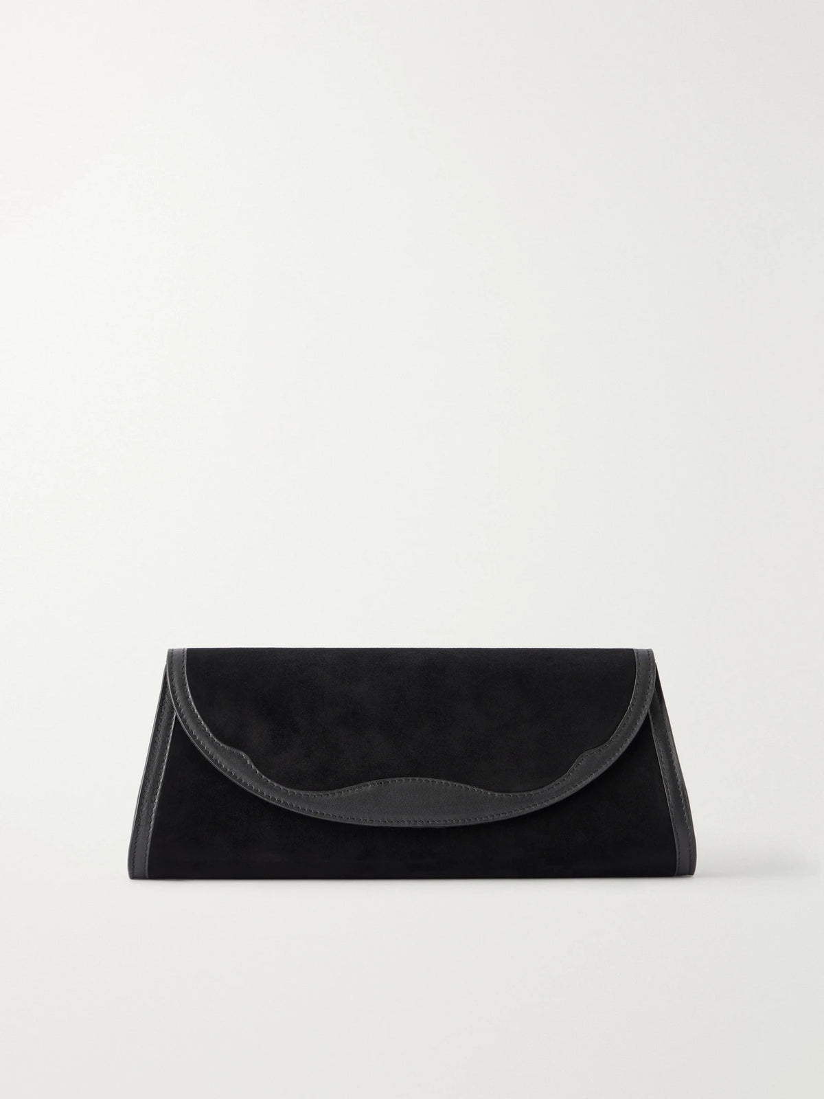 Hunting Season The Opera Leather-trimmed Suede Clutch