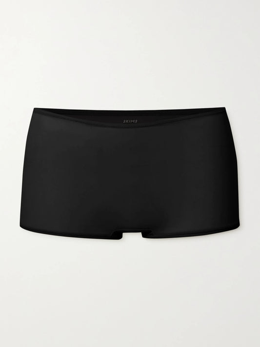 Image of Lingerie. Product name - Fits Everybody Boy Shorts - Onyx in Black colour by brand - SKIMS