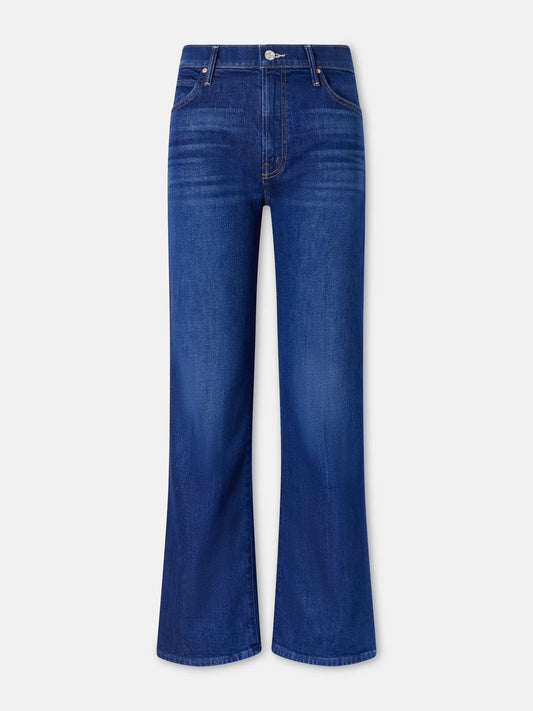 Image of Jeans. Product name - Lil Kick It High-rise Straight-leg Jeans in Dark denim colour by brand - Mother
