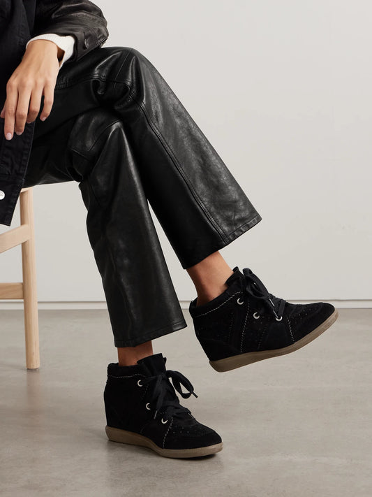 Bobby Suede Wedge Sneakers