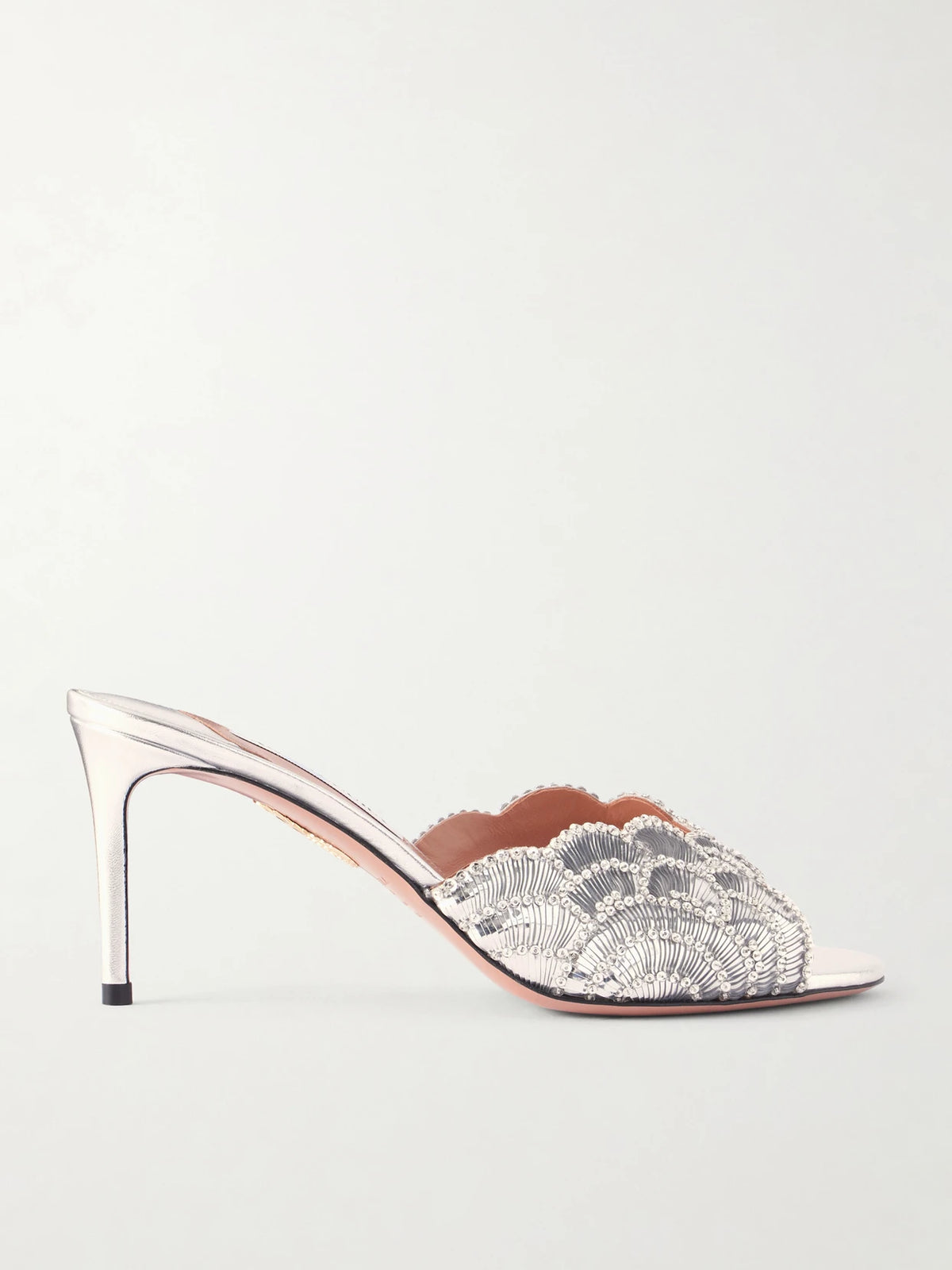 Ce Soir 75 Embellished Metallic Leather Mule