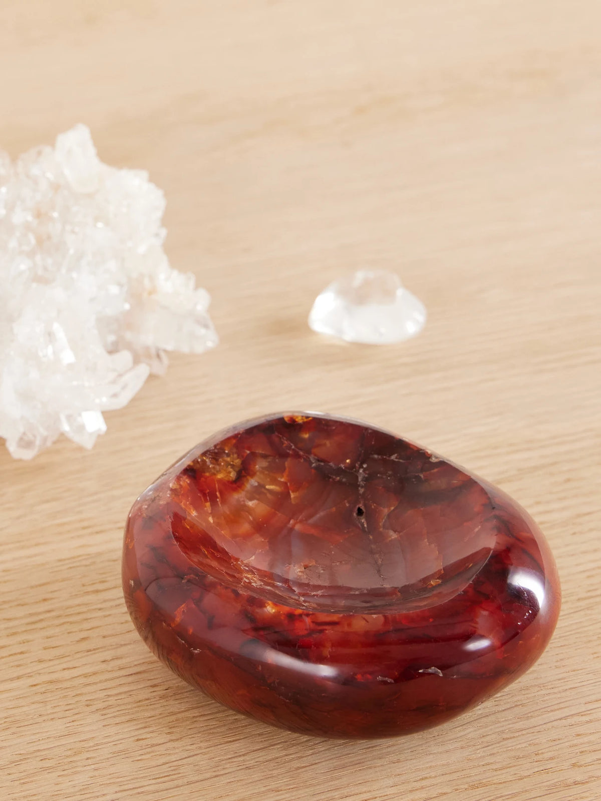 Image of Decor. Product name - Carnelian Dish in Red colour by brand - JIA JIA Home