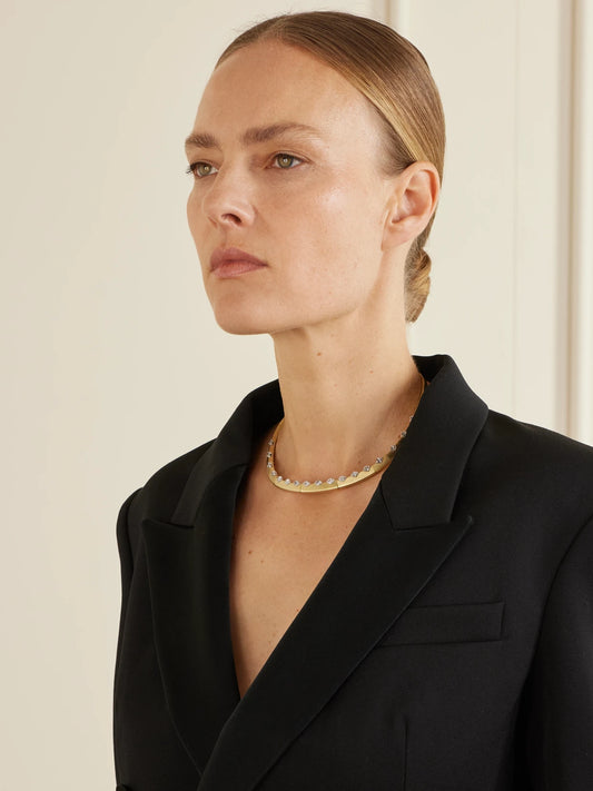 Image of Necklaces. Product name - Me 18-karat Gold Diamond Necklace in Multi colour by brand - Nikos Koulis