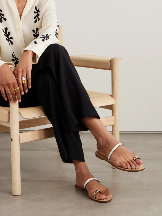 The Kibera Embellished Croc-effect Leather Sandals