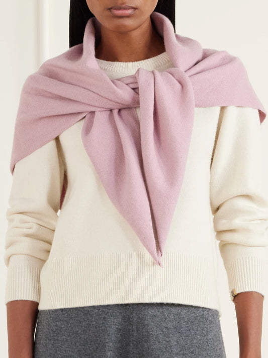 Image of Scarves & Shawls. Product name - Witch Cashmere-blend Knitted Scarf in Pink colour by brand - Extreme Cashmere