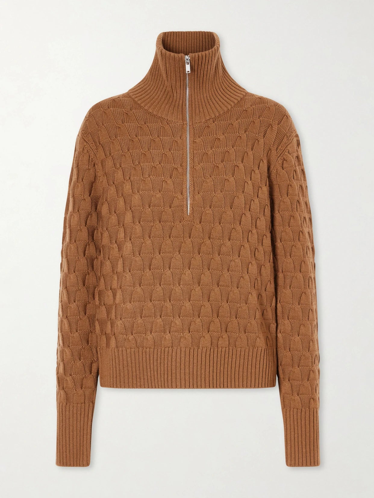 Acoustic Knitted Wool Half-zip Turtleneck Sweater