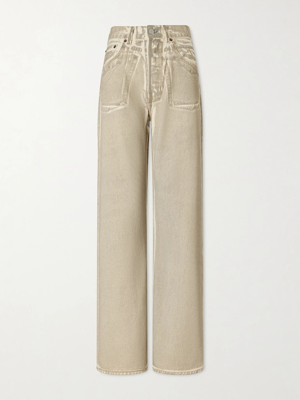 Printed Mid-rise Straight-leg Jeans