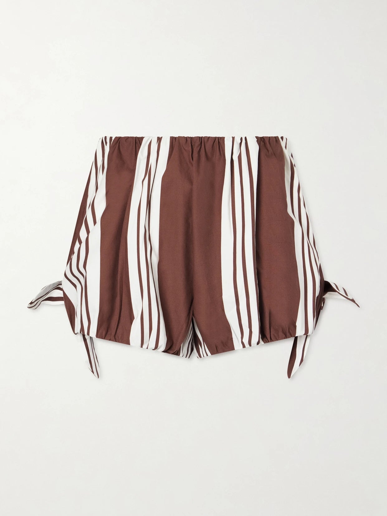 Rosie Knotted Striped Cotton-poplin Shorts