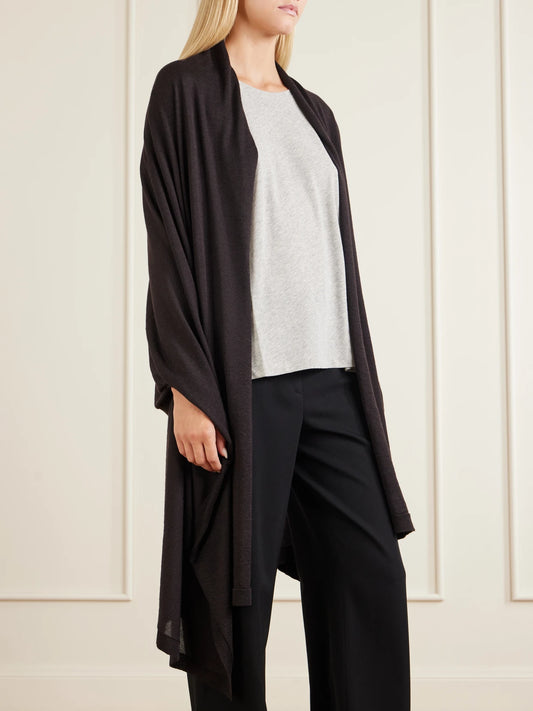 Image of Scarves & Shawls. Product name - Arif Cashmere And Silk-blend Scarf in Dark brown colour by brand - The Row