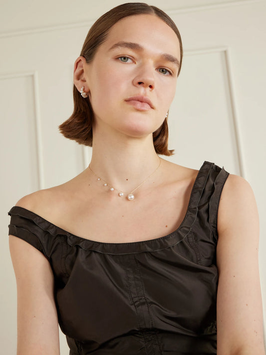 Boucle Botticelli 14-karat Recycled Gold Pearl Hoop Earrings