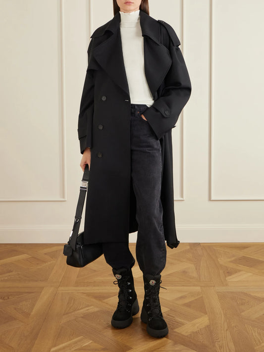 Image of Boots. Product name - Resile Trek Shell-trimmed Suede Ankle Boots in Black colour by brand - Moncler