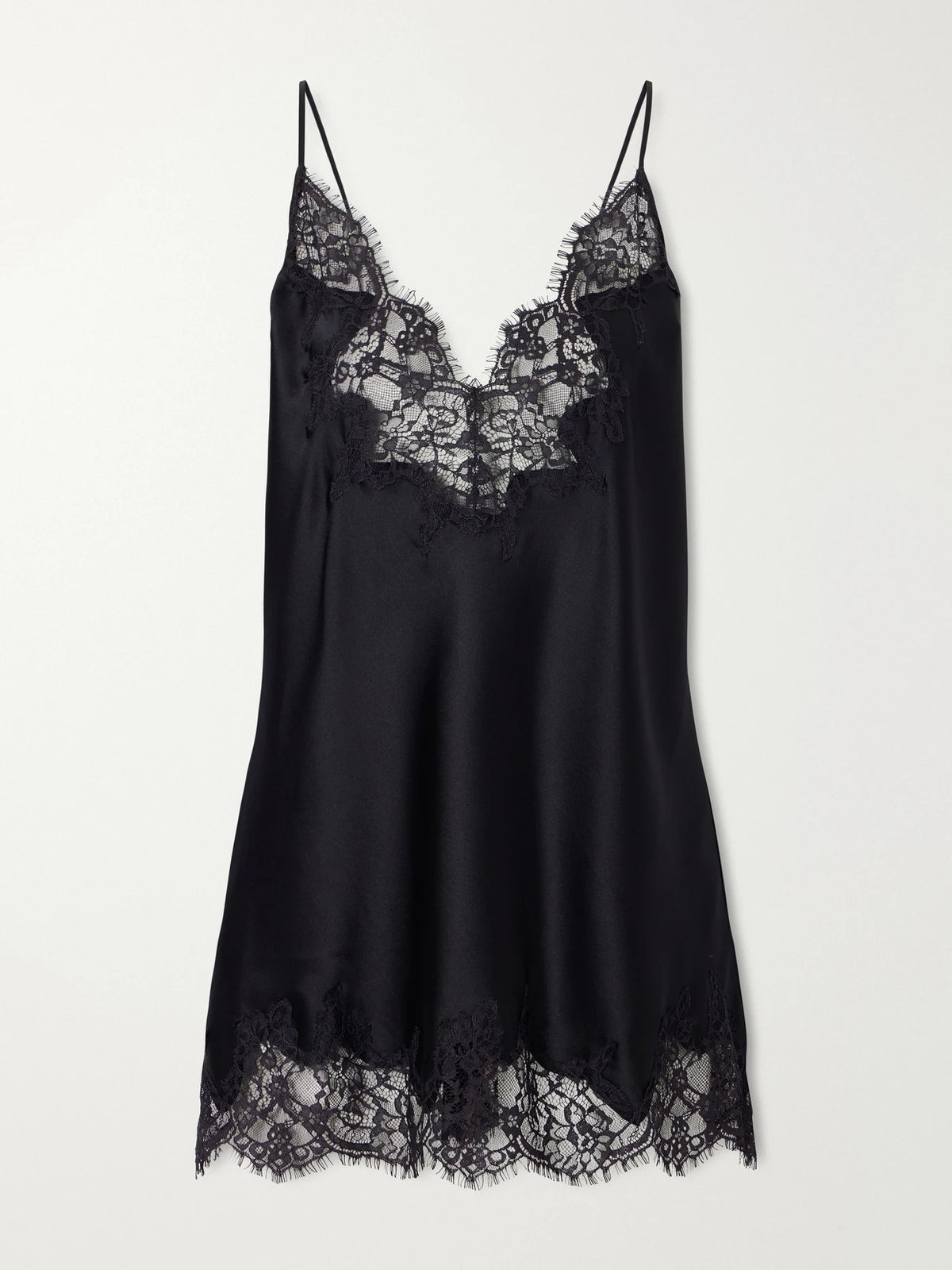 SKIMS Valentine's Day Lace-trimmed Silk-blend Satin Slip Dress