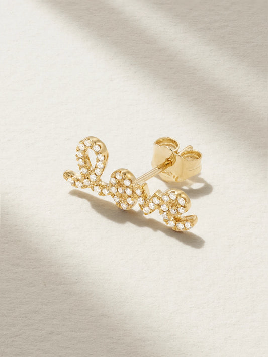 Love 14-karat Gold Diamond Single Earring