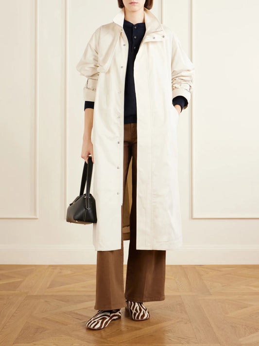 Image of Coats & Jackets. Product name - The Field Belted Cotton-twill Trench Coat in Cream colour by brand - FRAME