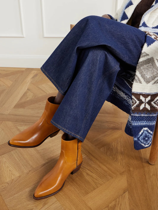 Polo Ralph Lauren Paneled Leather Ankle Boots