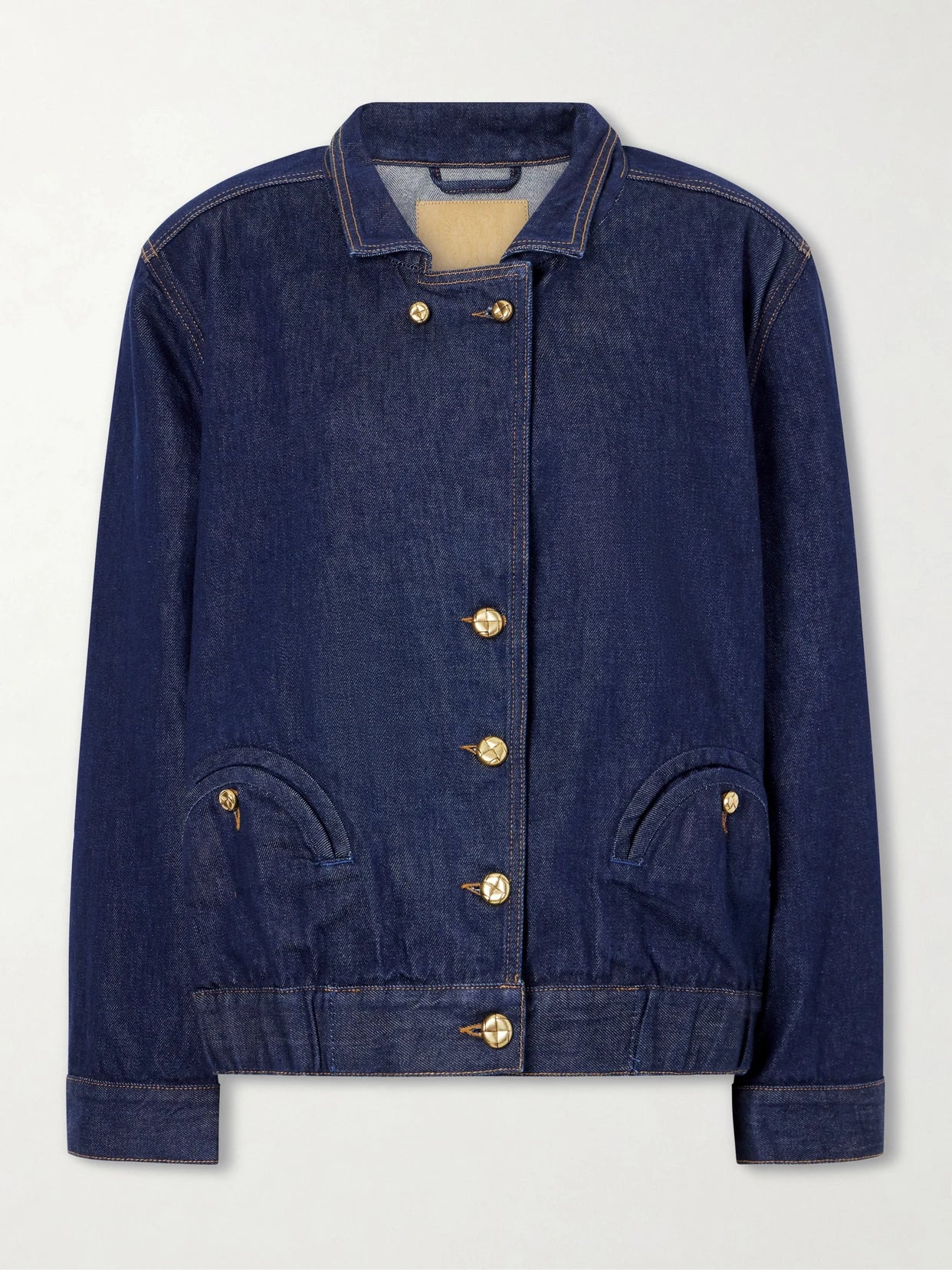 Image of Coats & Jackets. Product name - Cleo Denim Jacket in Dark denim colour by brand - BLAZÉ Milano