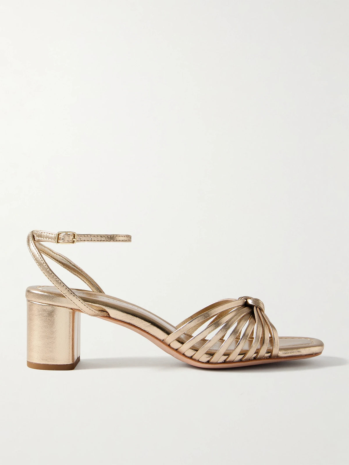 + Net Sustain Olivia Knotted Metallic Leather Sandals