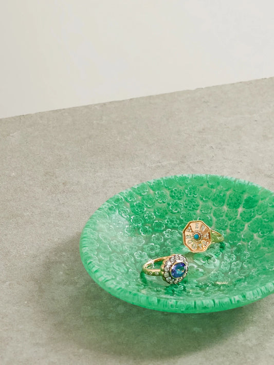 Image of Decor. Product name - Stella Mare Seafoam Glass Dish in Green colour by brand - Marlo Laz