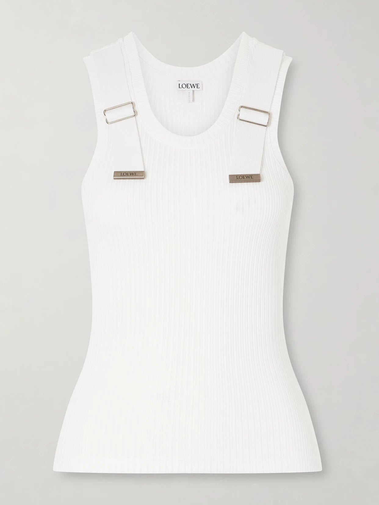 Appliquéd Ribbed Cotton-blend Tank