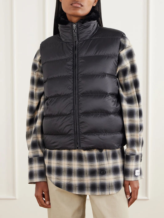 Max Mara Canditi Reversible Quilted Shell And Plush Down Gilet