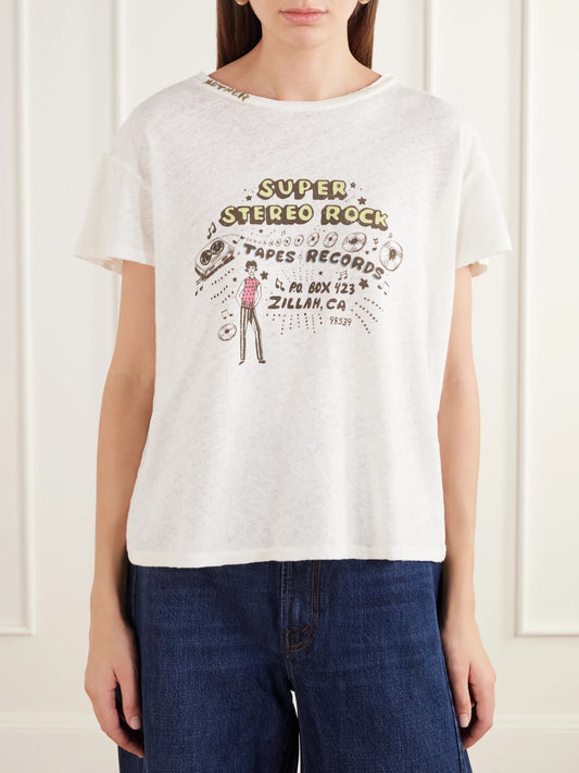Mother The Sinful Printed Cotton And Linen-blend Jersey T-shirt