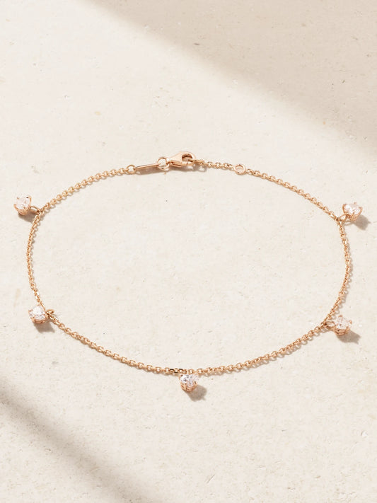 18-karat Rose Gold Diamond Anklet