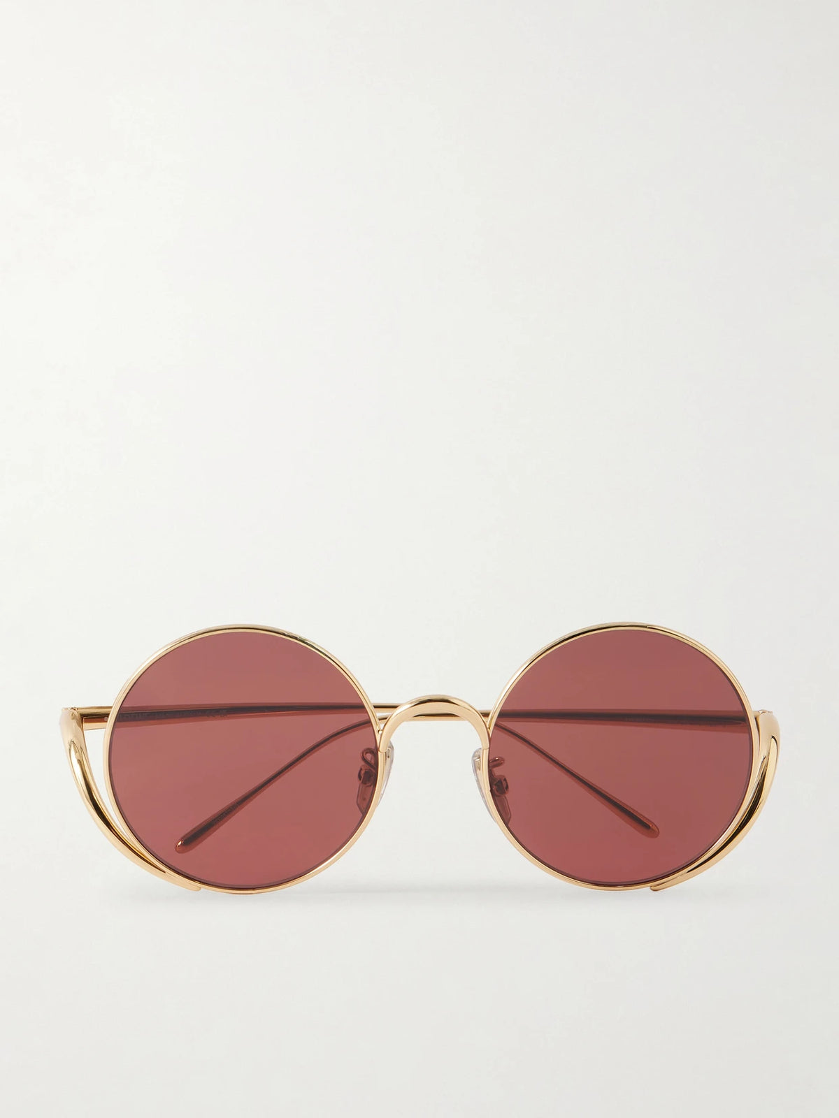 Round-frame Gold-tone Sunglasses