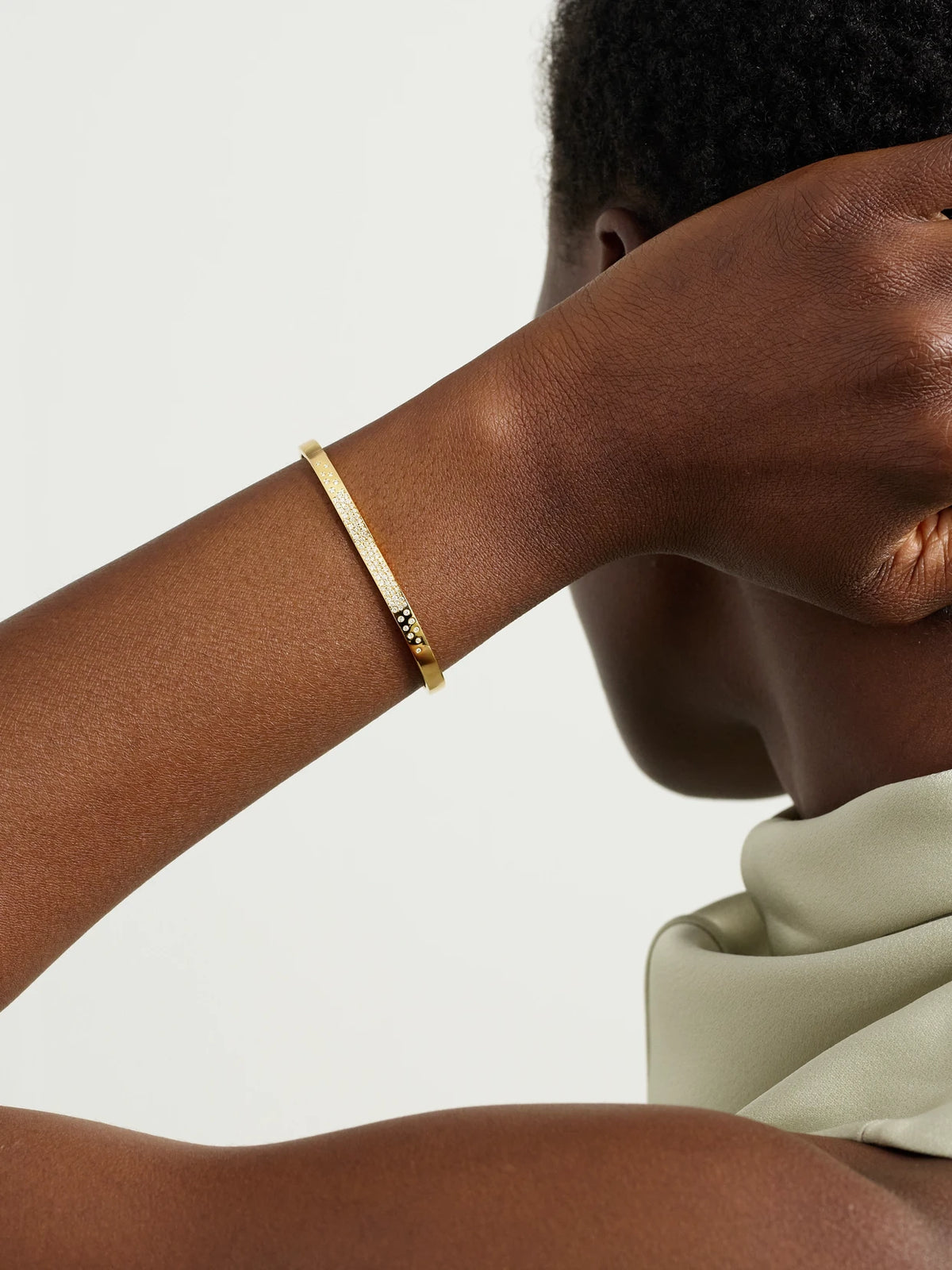 Image of Bracelets. Product name - Berceau 18-karat Gold Diamond Cuff in Multi colour by brand - ALMASIKA