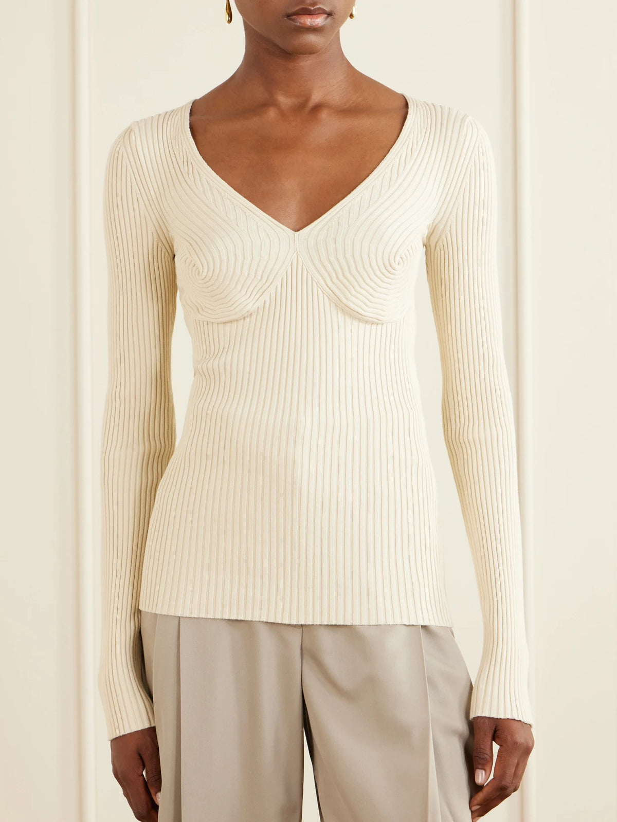 Stella McCartney Ribbed Cotton-blend Sweater
