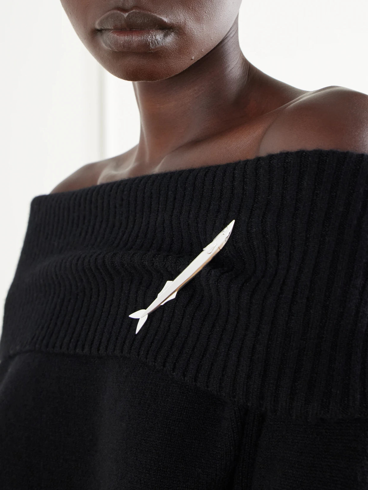 Tory Burch Fish Silver-tone Brooch