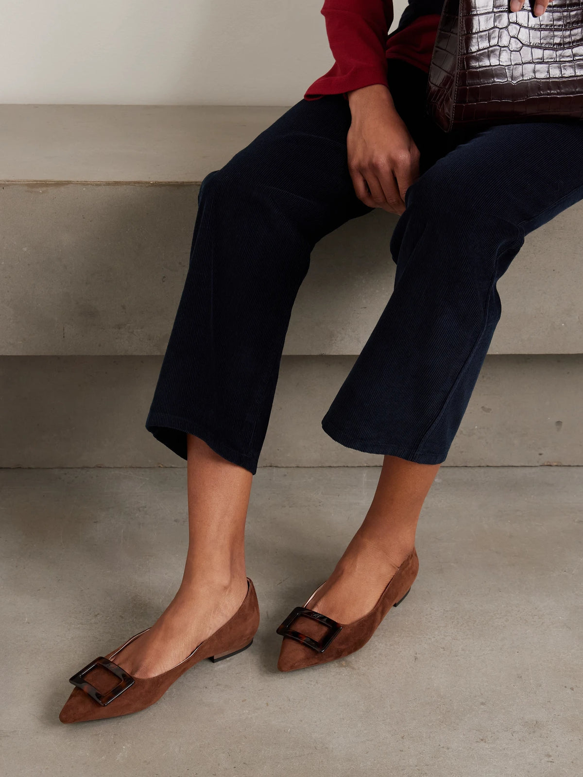 Gommettine Buckled Suede Ballet Flats