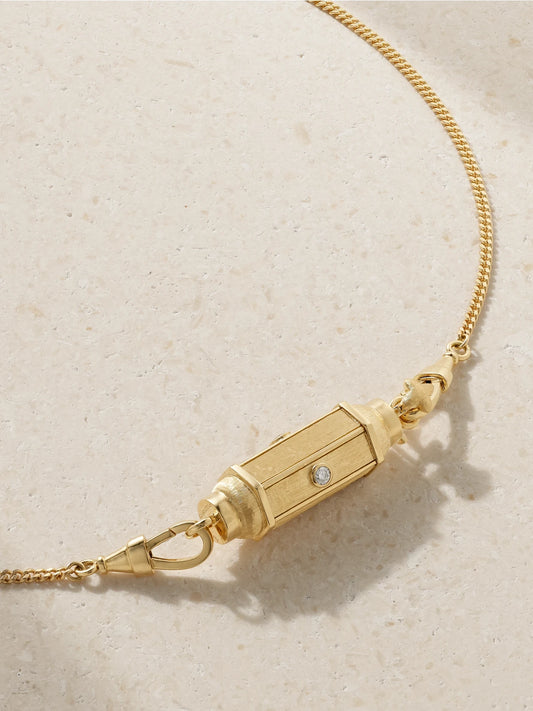 Baby Locket 18-karat Gold Diamond Necklace