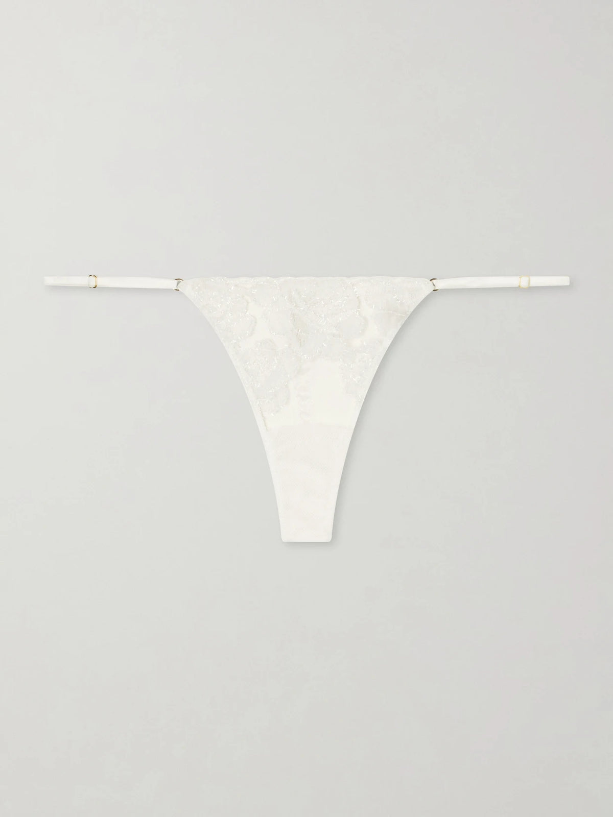 Kiki de Montparnasse Fleurs Veloutes Lace-trimmed Mesh Thong