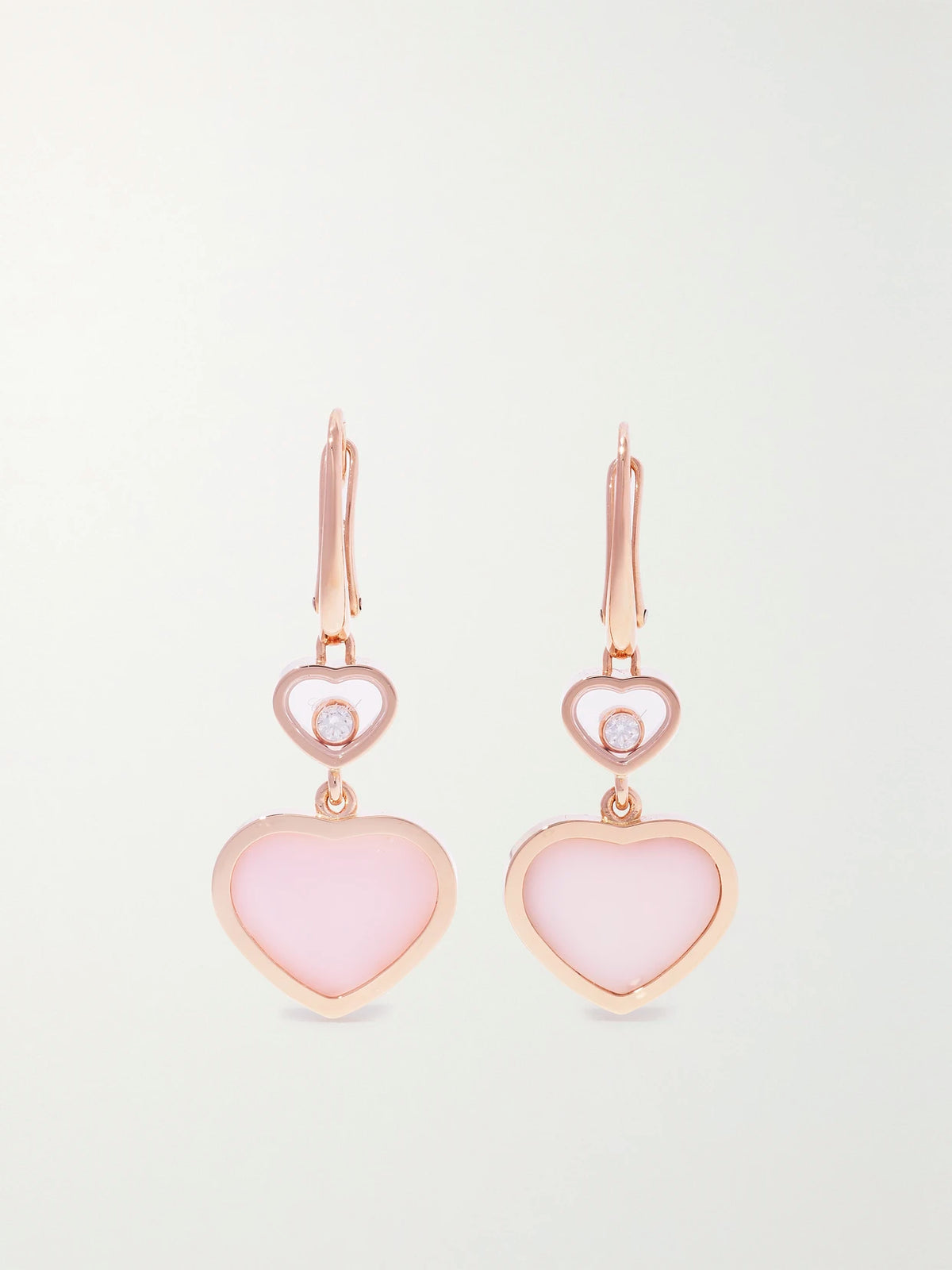 Happy Hearts 18-karat Rose Gold, Opal And Diamond Earrings