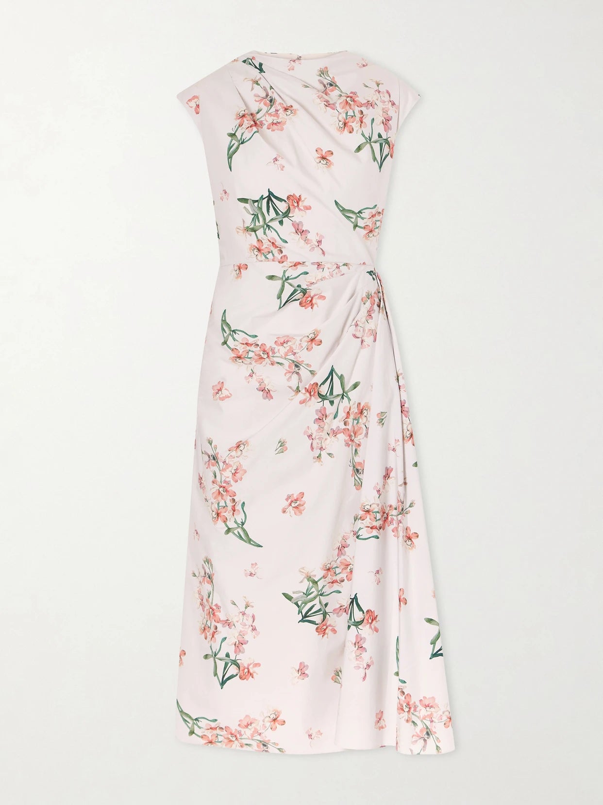 Floral-print Cotton-poplin Midi Dress