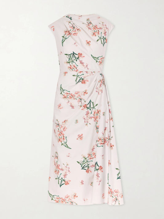 Floral-print Cotton-poplin Midi Dress