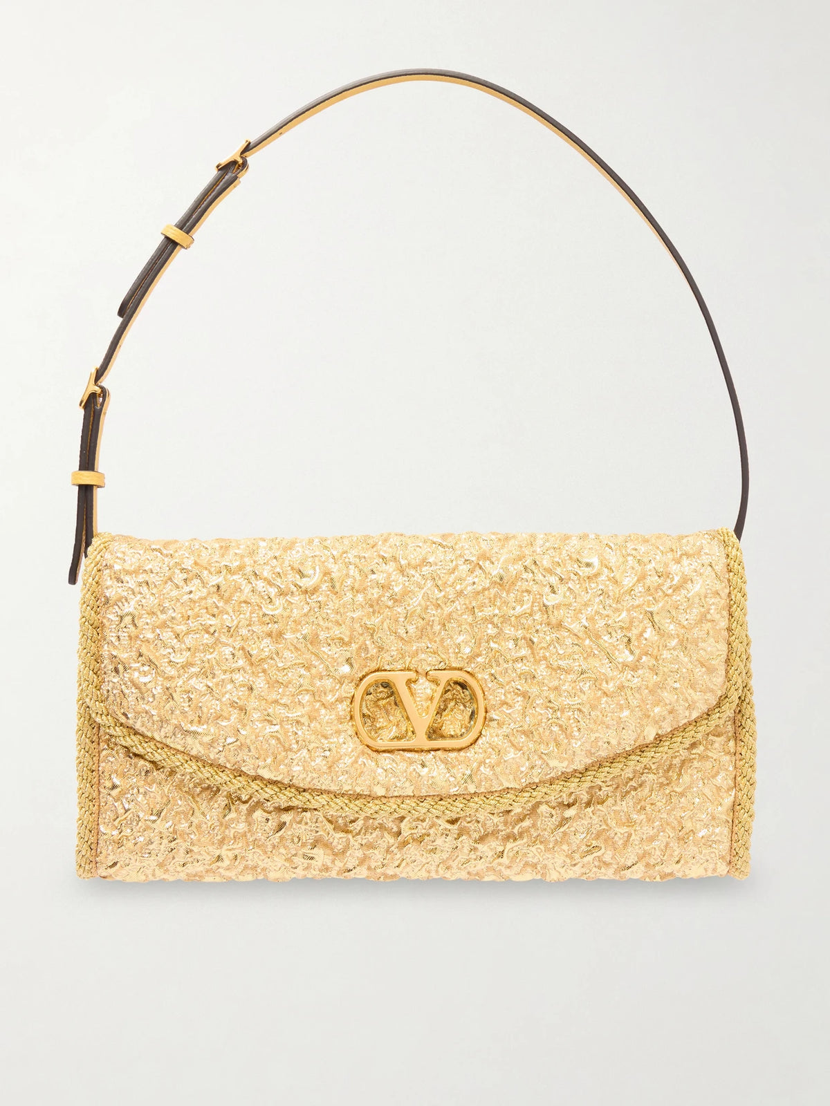 Devain Leather-trimmed Cloqué Shoulder Bag